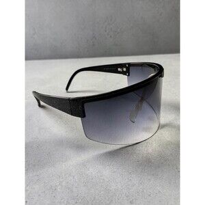 Vintage Y2K Italian Shield Sunglasses Futuristic Visor Made in Italy - Mustang